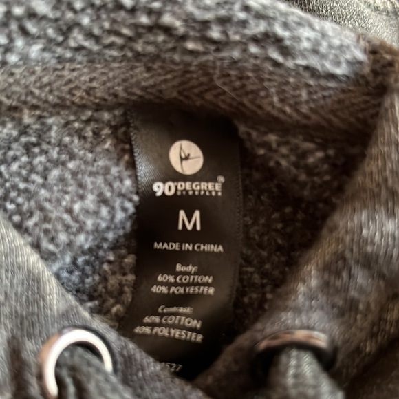 90 Degree by Reflex stonewashed grey hoodie size M - Picture 7 of 8